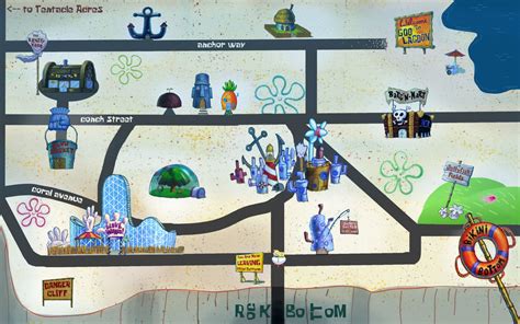 bikini bottom map|bikini bottom diagram.